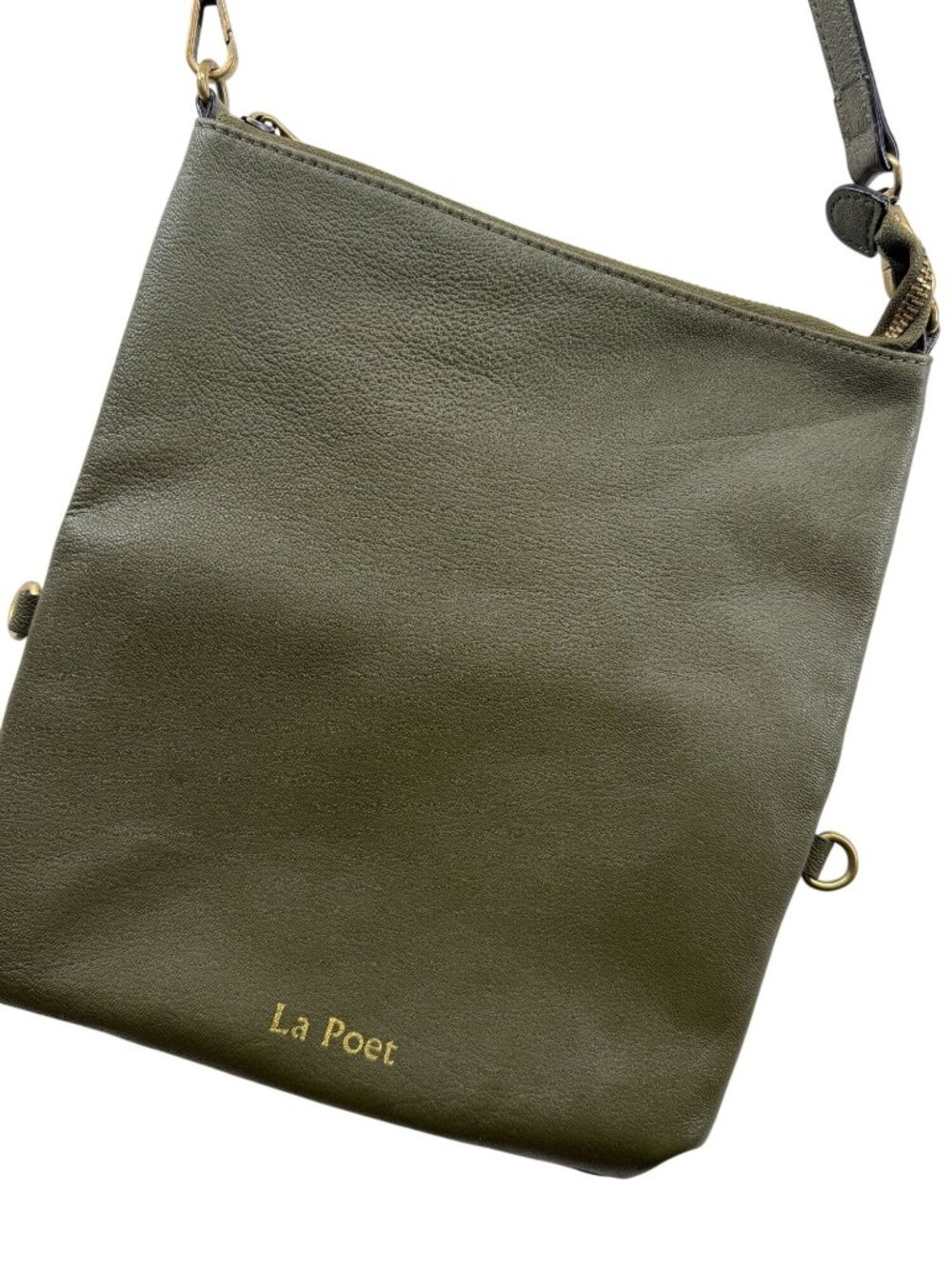 Vtg La Poet Crossbody Bag Green RARE Folding Design Boho Classic Quiet Luxury